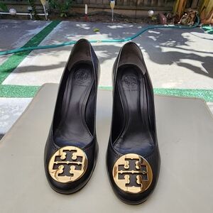 Tory Burch Black and Gold Women's Shoes